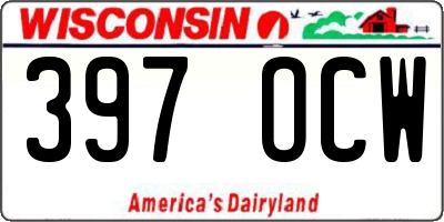 WI license plate 397OCW