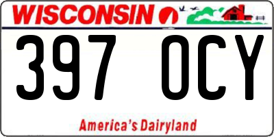 WI license plate 397OCY
