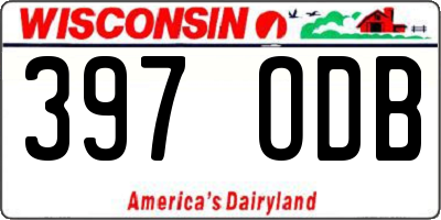 WI license plate 397ODB