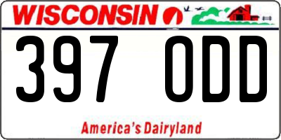 WI license plate 397ODD