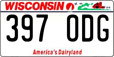 WI license plate 397ODG