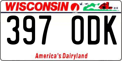 WI license plate 397ODK