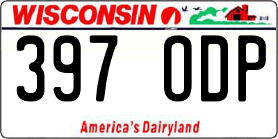 WI license plate 397ODP
