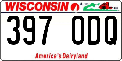 WI license plate 397ODQ