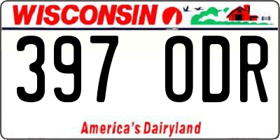 WI license plate 397ODR