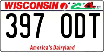 WI license plate 397ODT