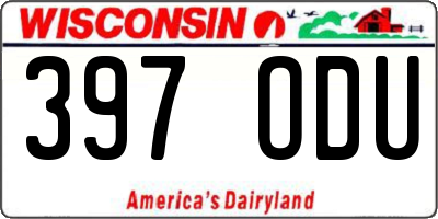 WI license plate 397ODU
