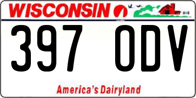 WI license plate 397ODV