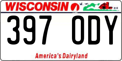 WI license plate 397ODY