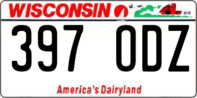 WI license plate 397ODZ