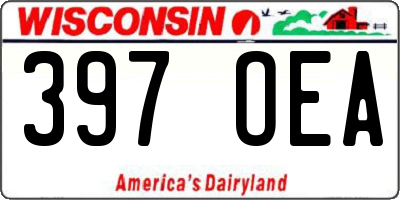 WI license plate 397OEA