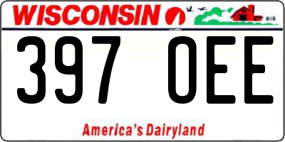 WI license plate 397OEE