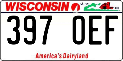 WI license plate 397OEF