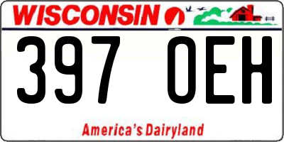 WI license plate 397OEH