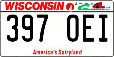 WI license plate 397OEI