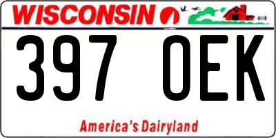WI license plate 397OEK