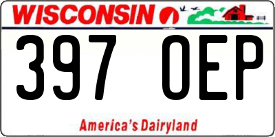 WI license plate 397OEP