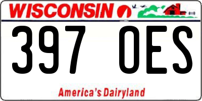 WI license plate 397OES