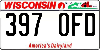WI license plate 397OFD