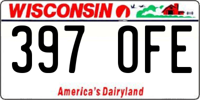 WI license plate 397OFE