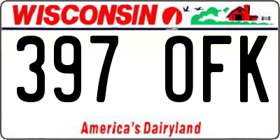 WI license plate 397OFK
