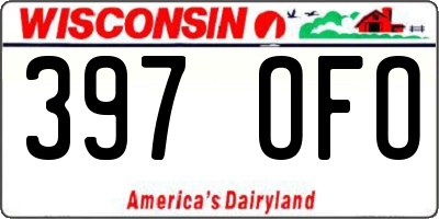 WI license plate 397OFO