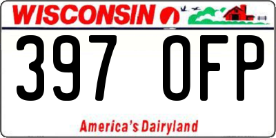 WI license plate 397OFP