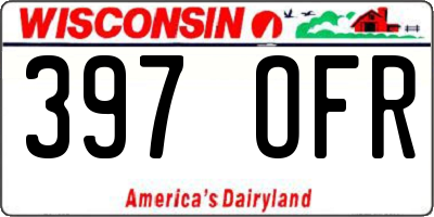WI license plate 397OFR
