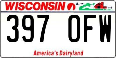 WI license plate 397OFW