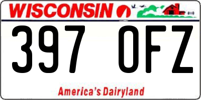 WI license plate 397OFZ