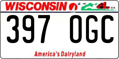 WI license plate 397OGC