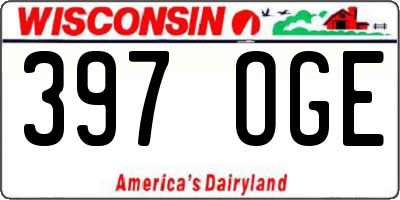 WI license plate 397OGE