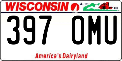 WI license plate 397OMU