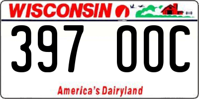 WI license plate 397OOC
