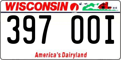 WI license plate 397OOI