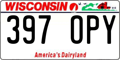 WI license plate 397OPY