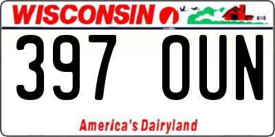WI license plate 397OUN