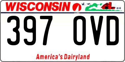 WI license plate 397OVD