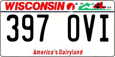 WI license plate 397OVI