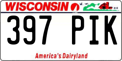 WI license plate 397PIK