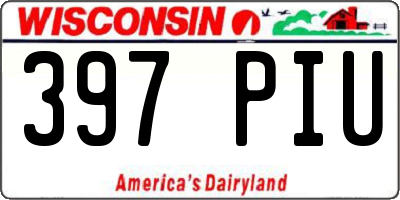 WI license plate 397PIU