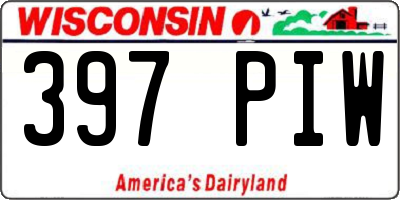 WI license plate 397PIW