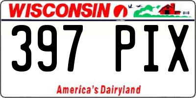 WI license plate 397PIX