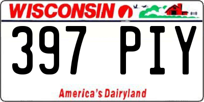 WI license plate 397PIY
