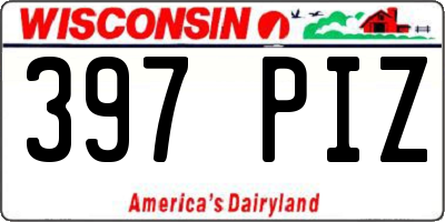WI license plate 397PIZ