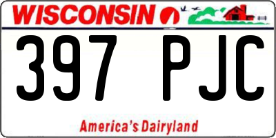 WI license plate 397PJC