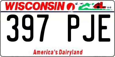 WI license plate 397PJE