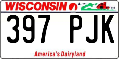 WI license plate 397PJK