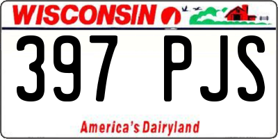 WI license plate 397PJS