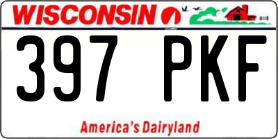 WI license plate 397PKF